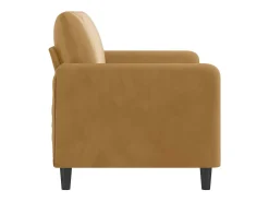 Sofá de 2 lugares veludo 140 cm castanho