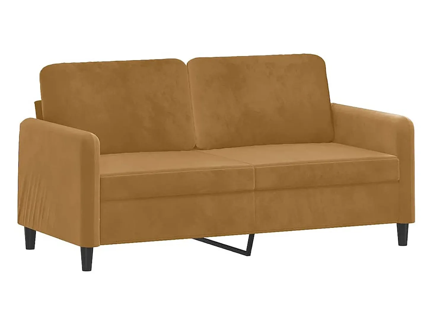 Sofá de 2 lugares veludo 140 cm castanho