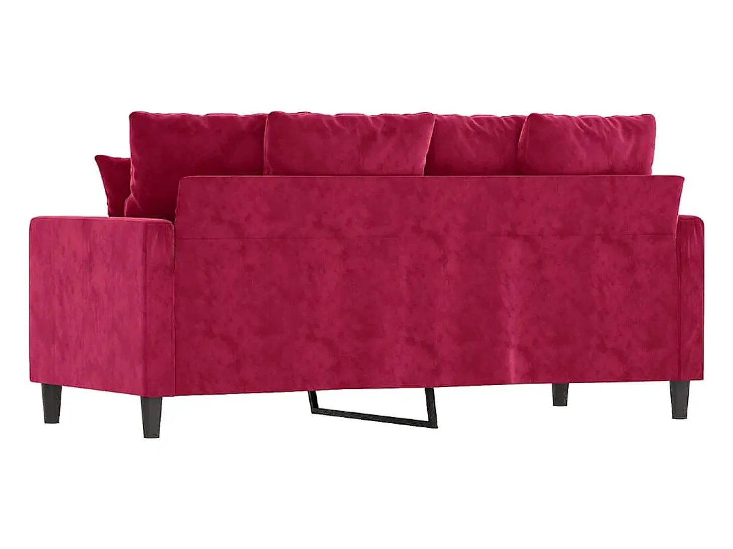 Sofá de 2 lugares veludo 140 cm vermelho tinto