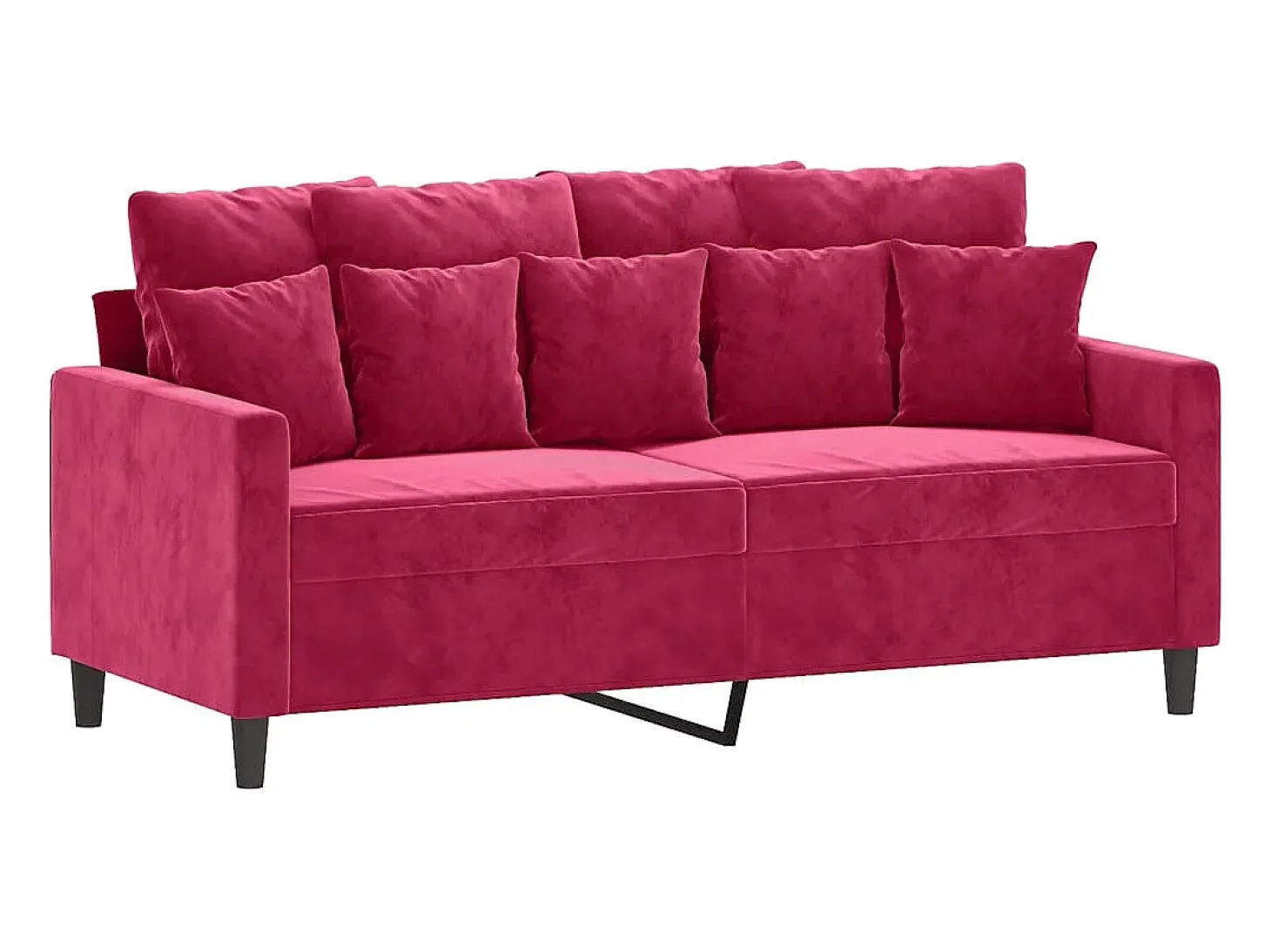 Sofá de 2 lugares veludo 140 cm vermelho tinto