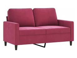 Sofá de 2 lugares veludo 120 cm vermelho tinto PT543164