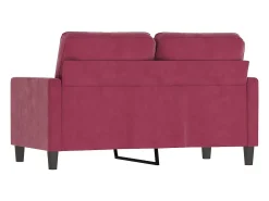 Sofá de 2 lugares veludo 120 cm vermelho tinto PT543164