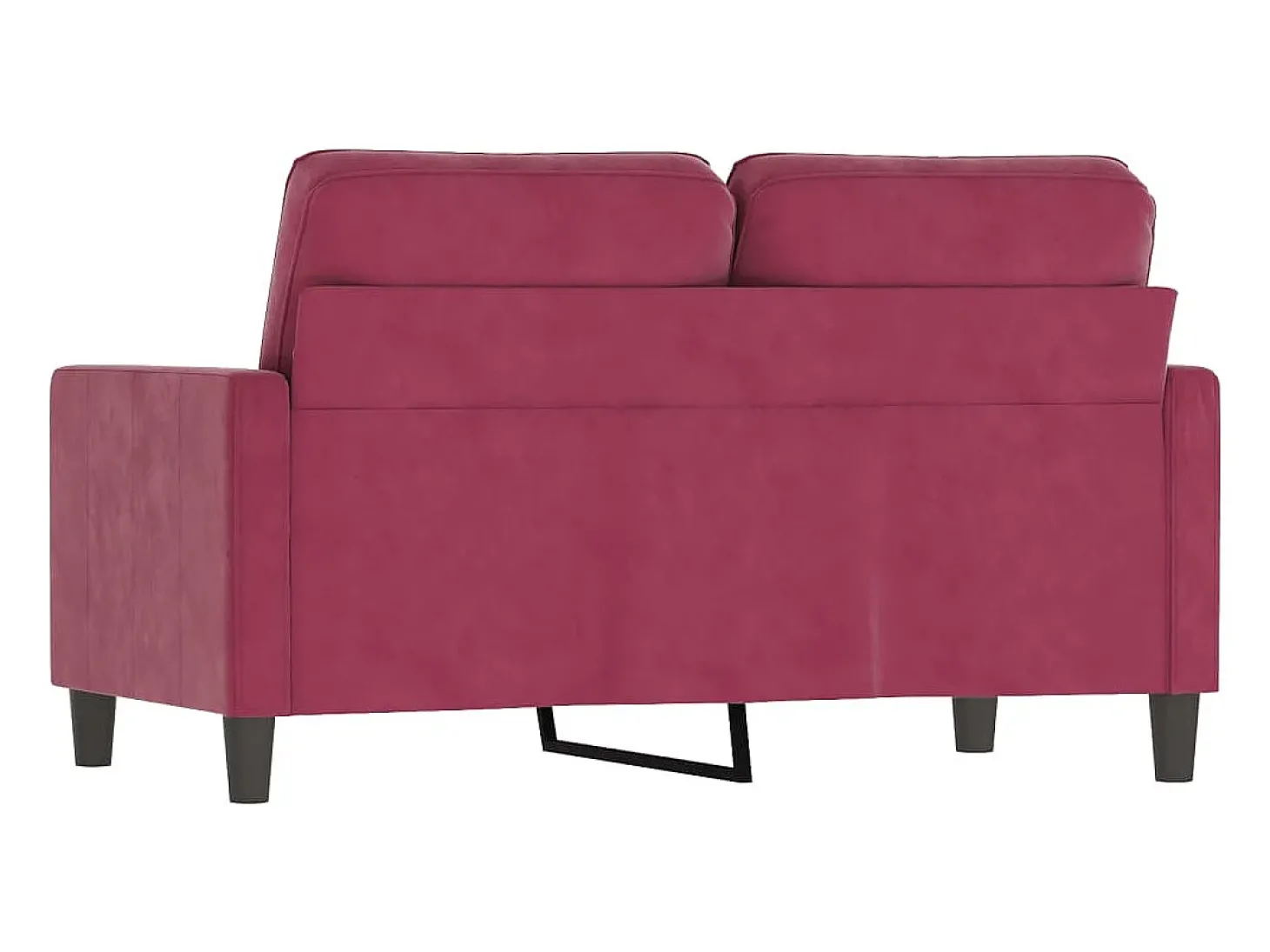 Sofá de 2 lugares veludo 120 cm vermelho tinto PT543164