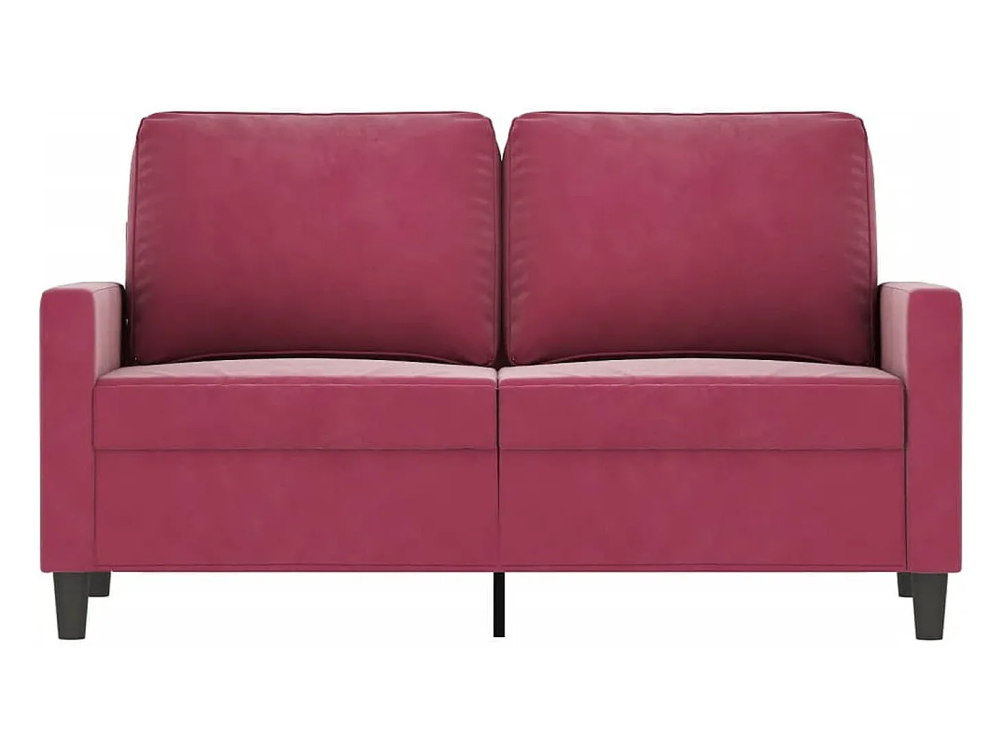 Sofá de 2 lugares veludo 120 cm vermelho tinto PT543164