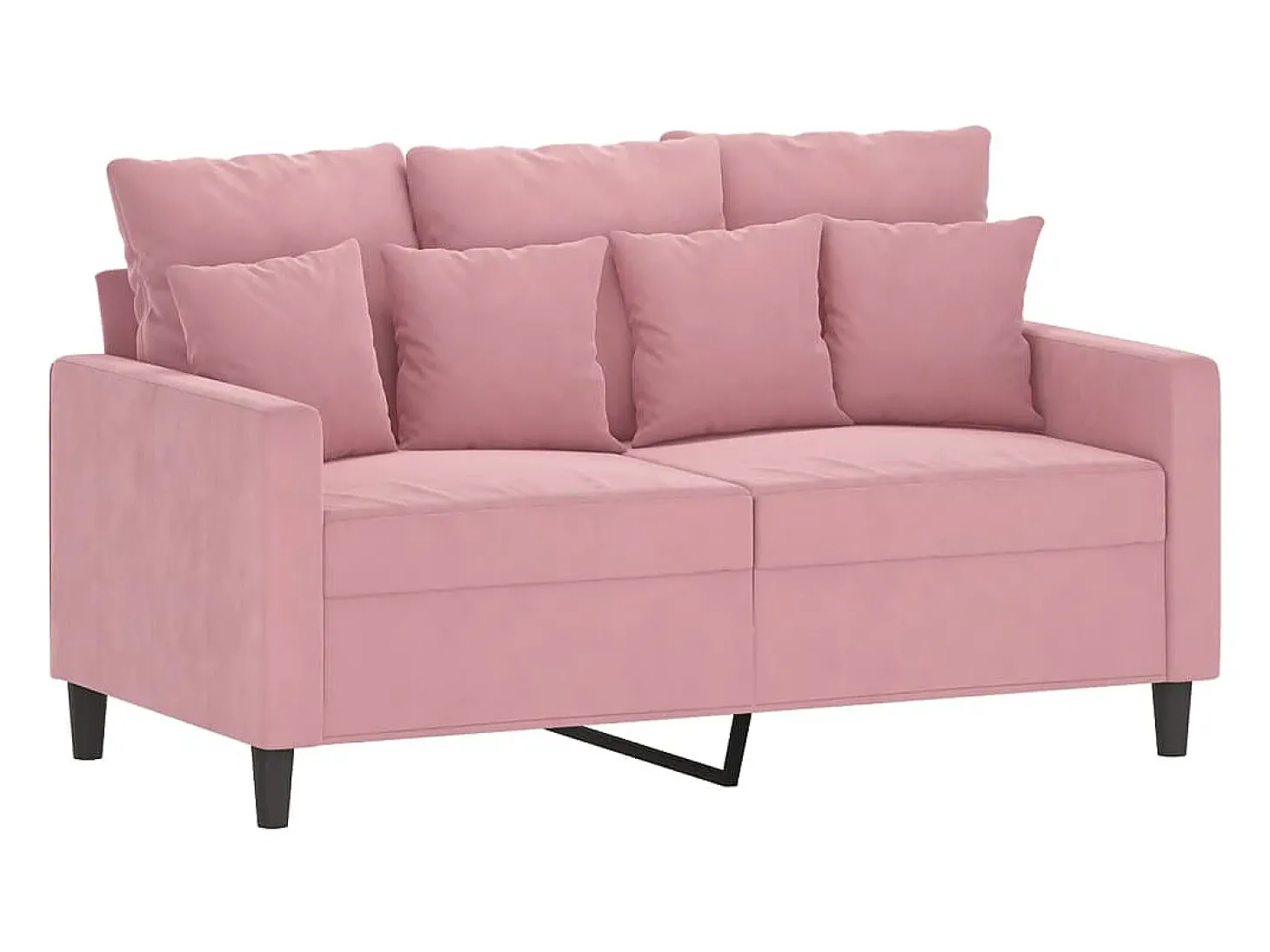 Sofá de 2 lugares veludo 120 cm rosa PT324534