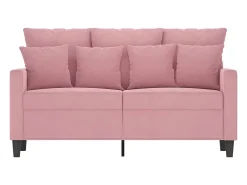Sofá de 2 lugares veludo 120 cm rosa PT324534