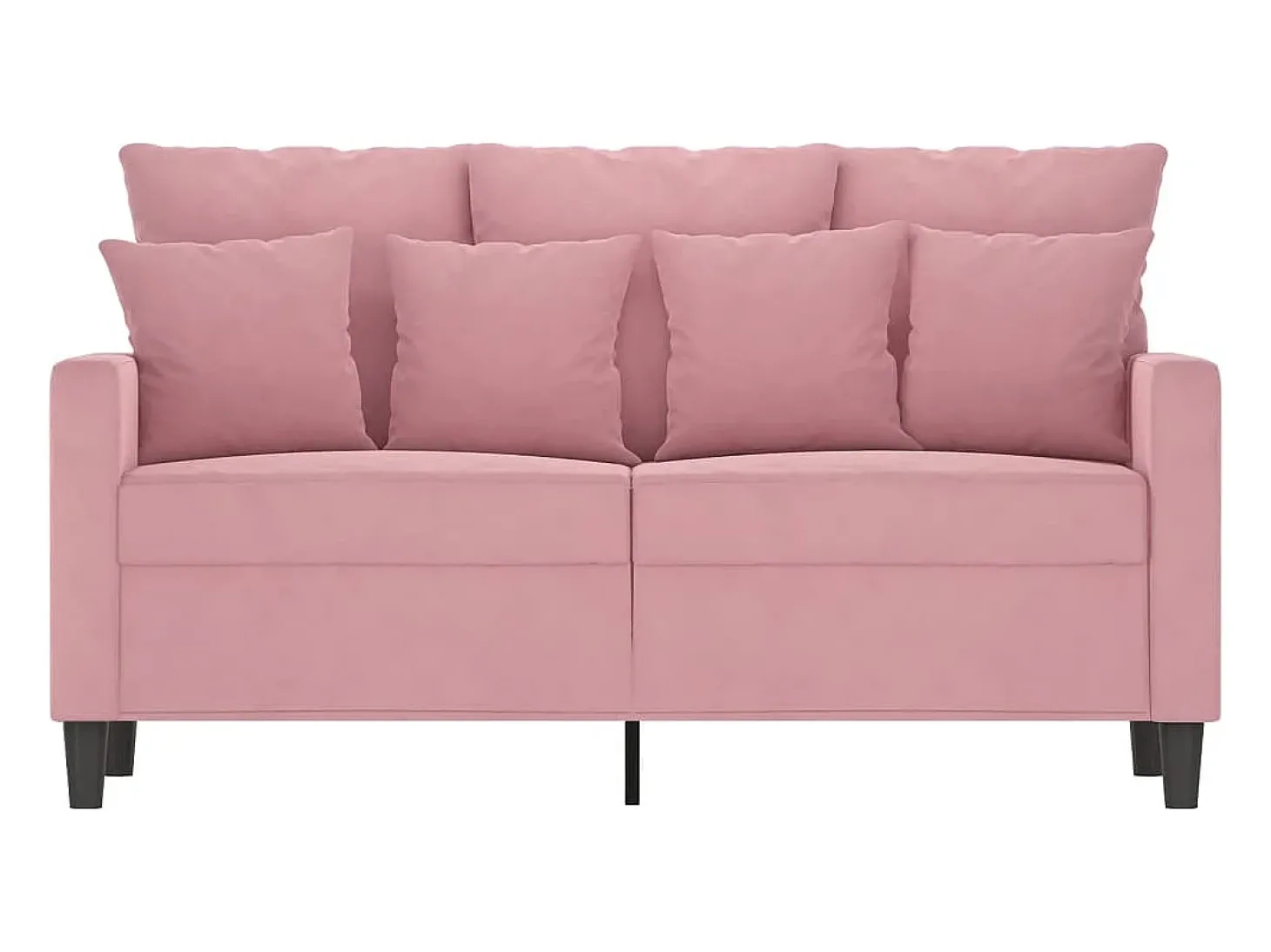 Sofá de 2 lugares veludo 120 cm rosa PT324534