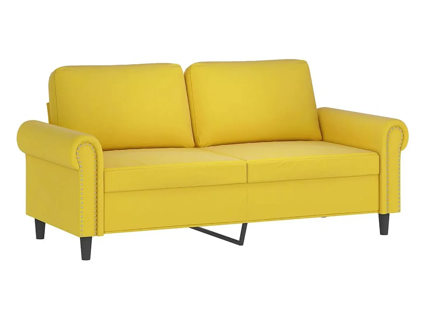 Sofá de 2 lugares veludo 140 cm amarelo PT872851