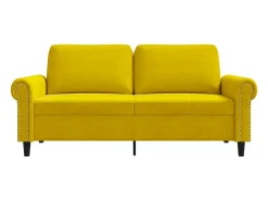 Sofá de 2 lugares veludo 140 cm amarelo PT872851