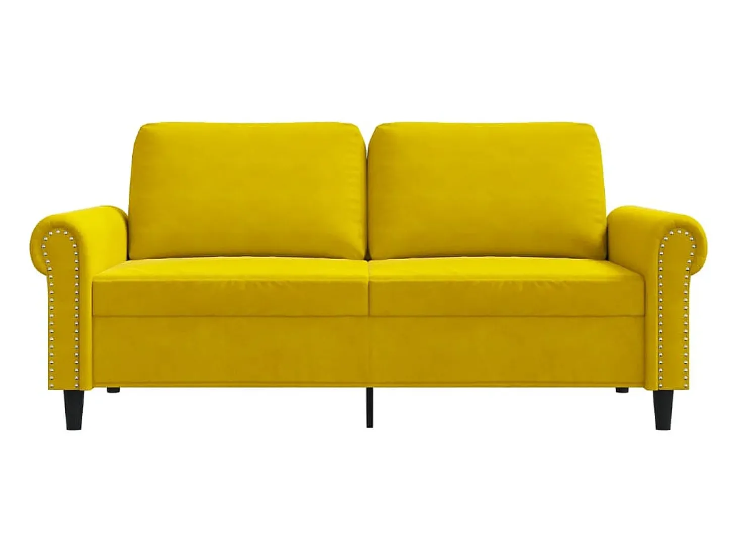 Sofá de 2 lugares veludo 140 cm amarelo PT872851