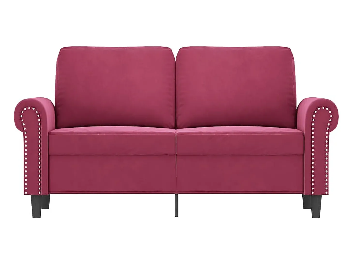 Sofá de 2 lugares veludo 120 cm vermelho tinto PT771260