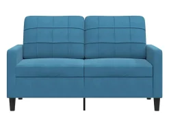 Sofá de 2 lugares veludo 120 cm azul PT749457