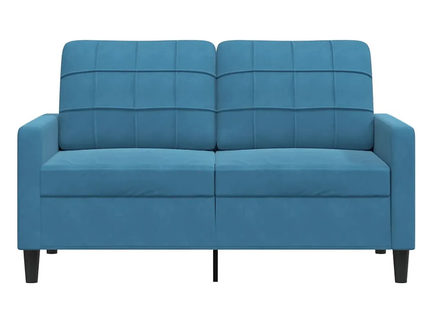 Sofá de 2 lugares veludo 120 cm azul PT749457