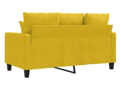 Sofá de 2 lugares veludo 120 cm amarelo