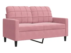 Sofá de 2 lugares veludo 120 cm rosa PT914652