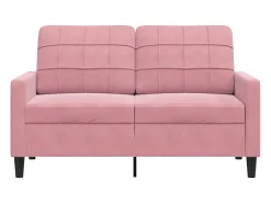 Sofá de 2 lugares veludo 120 cm rosa PT914652
