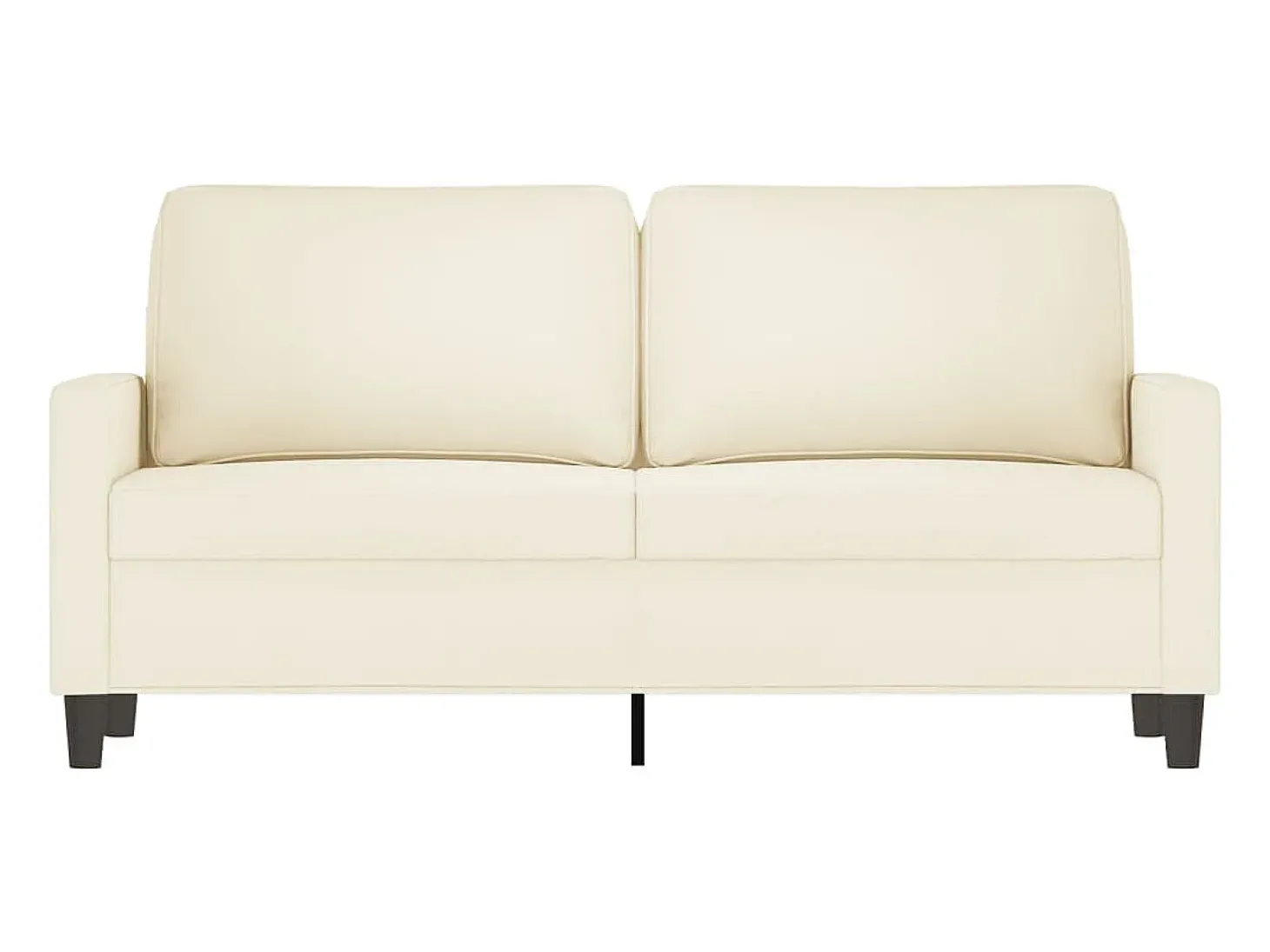 Sofá de 2 lugares veludo 140 cm cor creme PT701790