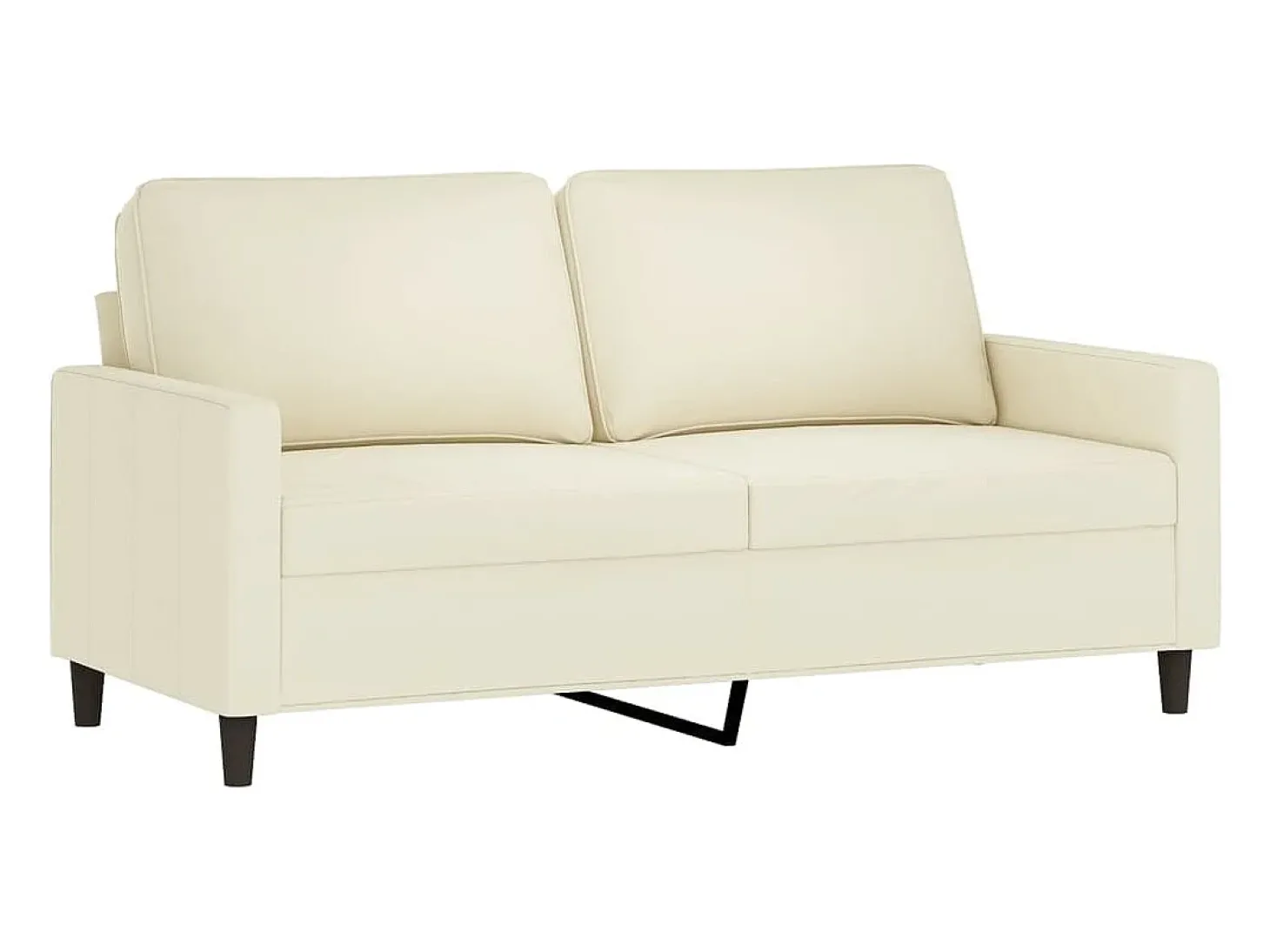 Sofá de 2 lugares veludo 140 cm cor creme PT701790