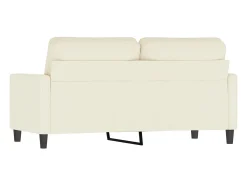Sofá de 2 lugares veludo 140 cm cor creme PT701790