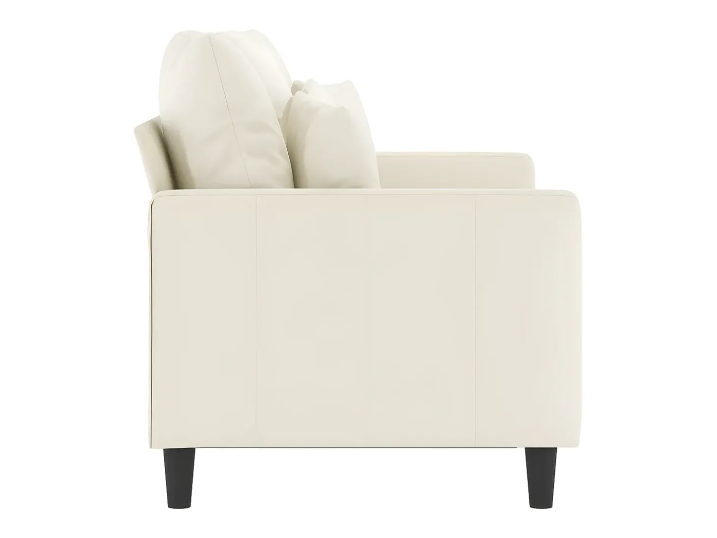 Sofá de 2 lugares veludo 120 cm cor creme PT289257