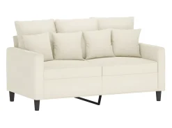 Sofá de 2 lugares veludo 120 cm cor creme PT289257