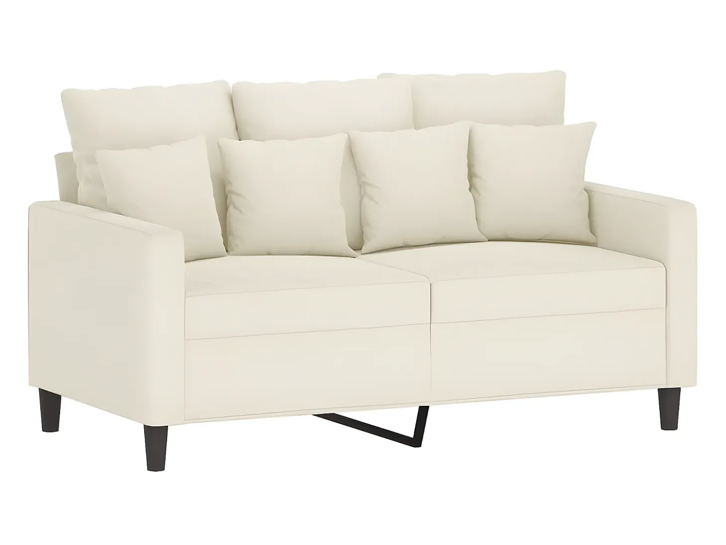 Sofá de 2 lugares veludo 120 cm cor creme PT289257