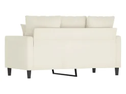 Sofá de 2 lugares veludo 120 cm cor creme PT289257
