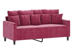Sofá de 2 lugares veludo 140 cm vermelho tinto PT298025