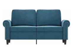 Sofá de 2 lugares veludo 120 cm azul PT524204