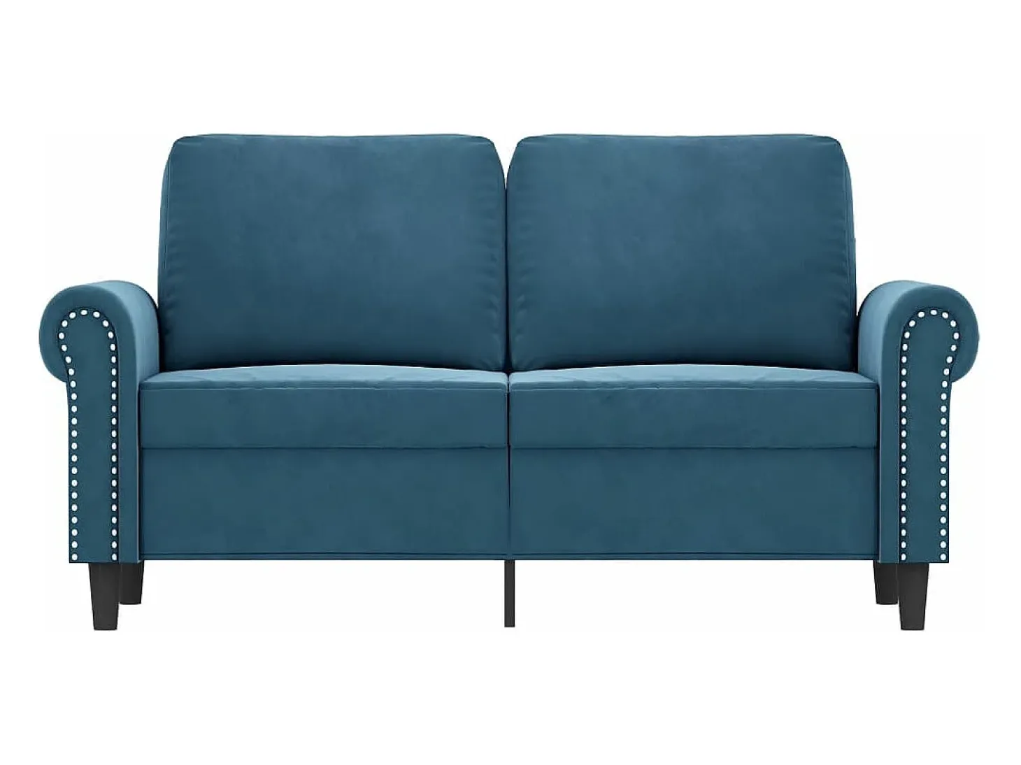 Sofá de 2 lugares veludo 120 cm azul PT524204