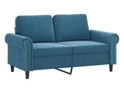 Sofá de 2 lugares veludo 120 cm azul PT524204