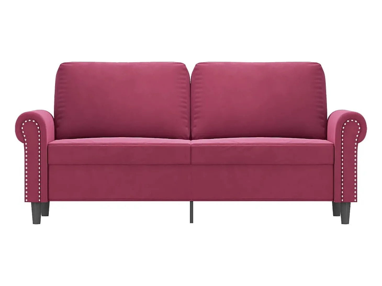 Sofá de 2 lugares veludo 140 cm vermelho tinto PT629945