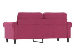 Sofá de 2 lugares veludo 140 cm vermelho tinto PT629945