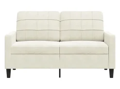 Sofá de 2 lugares veludo 120 cm cor creme PT508565