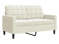Sofá de 2 lugares veludo 120 cm cor creme PT508565