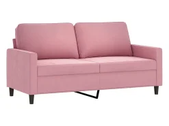 Sofá de 2 lugares veludo 140 cm rosa PT518435