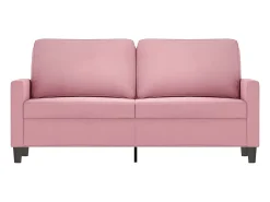 Sofá de 2 lugares veludo 140 cm rosa PT518435