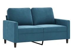Sofá de 2 lugares veludo 120 cm azul PT606640