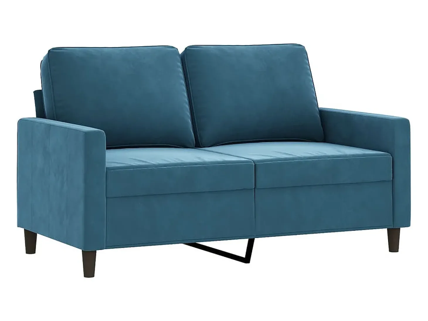 Sofá de 2 lugares veludo 120 cm azul PT606640