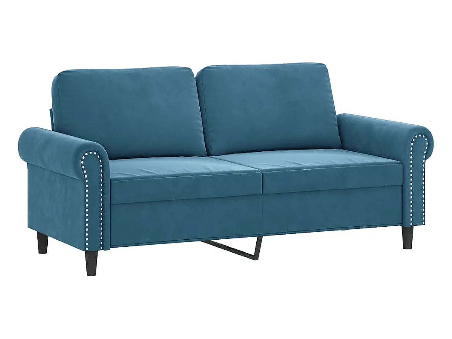 Sofá de 2 lugares veludo 140 cm azul PT471662