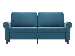 Sofá de 2 lugares veludo 140 cm azul PT471662