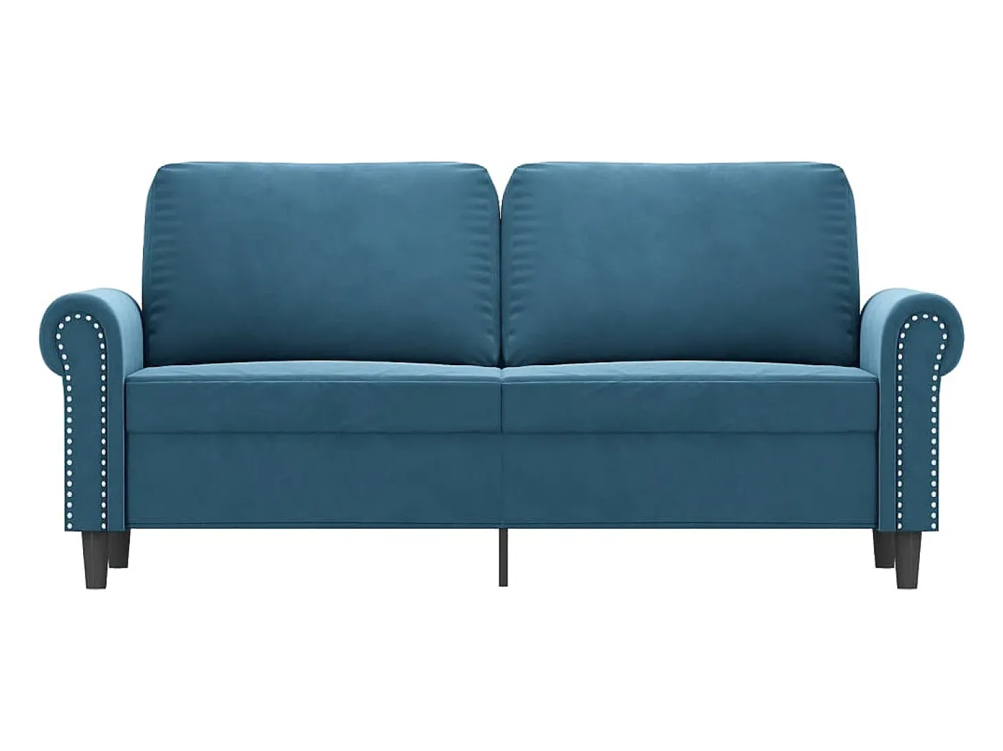 Sofá de 2 lugares veludo 140 cm azul PT471662