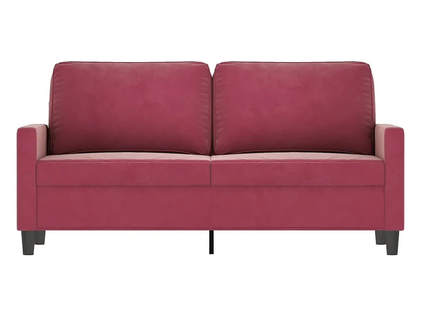 Sofá de 2 lugares veludo 140 cm vermelho tinto PT202348