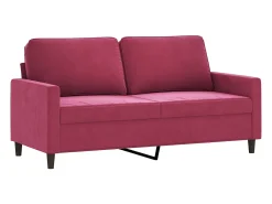 Sofá de 2 lugares veludo 140 cm vermelho tinto PT202348