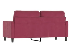 Sofá de 2 lugares veludo 140 cm vermelho tinto PT202348