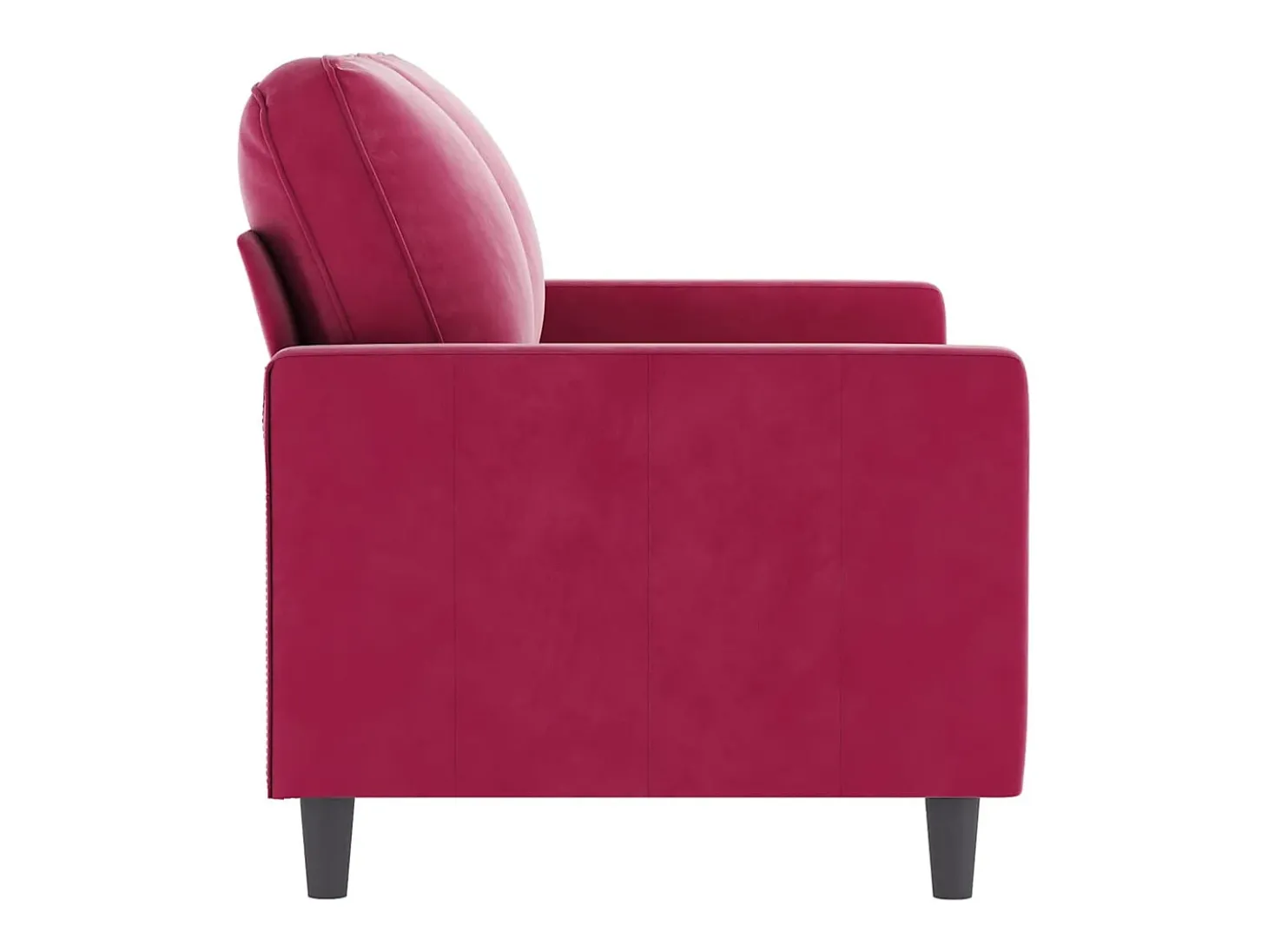 Sofá de 2 lugares veludo 120 cm vermelho tinto