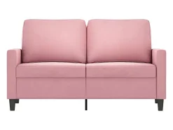 Sofá de 2 lugares veludo 120 cm rosa PT756538