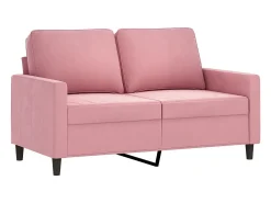 Sofá de 2 lugares veludo 120 cm rosa PT756538