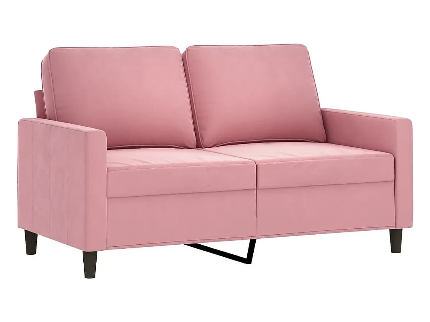 Sofá de 2 lugares veludo 120 cm rosa PT756538