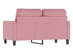 Sofá de 2 lugares veludo 120 cm rosa PT756538